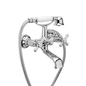 VICTORIAN TELEPHONE TUB & SHOWER Chrome